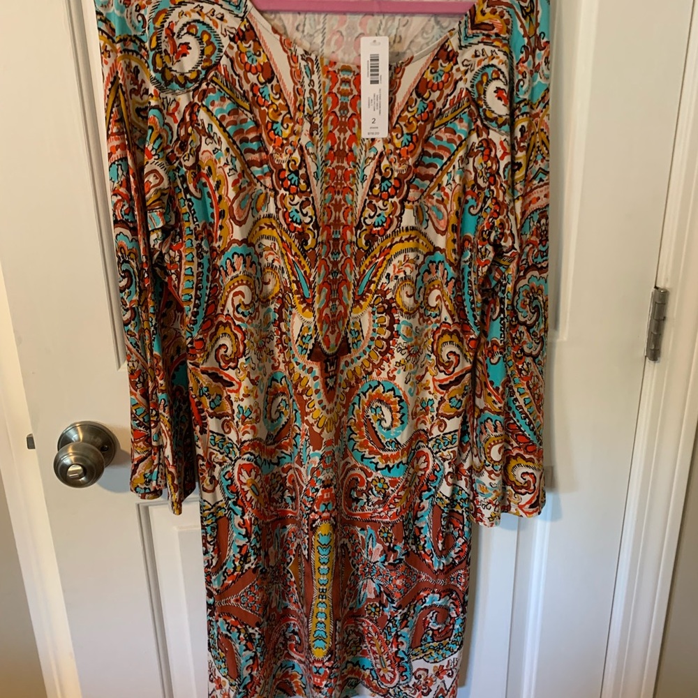 Beautiful Chicos Multi print dress! Brand new with tags. Chicos size 2.